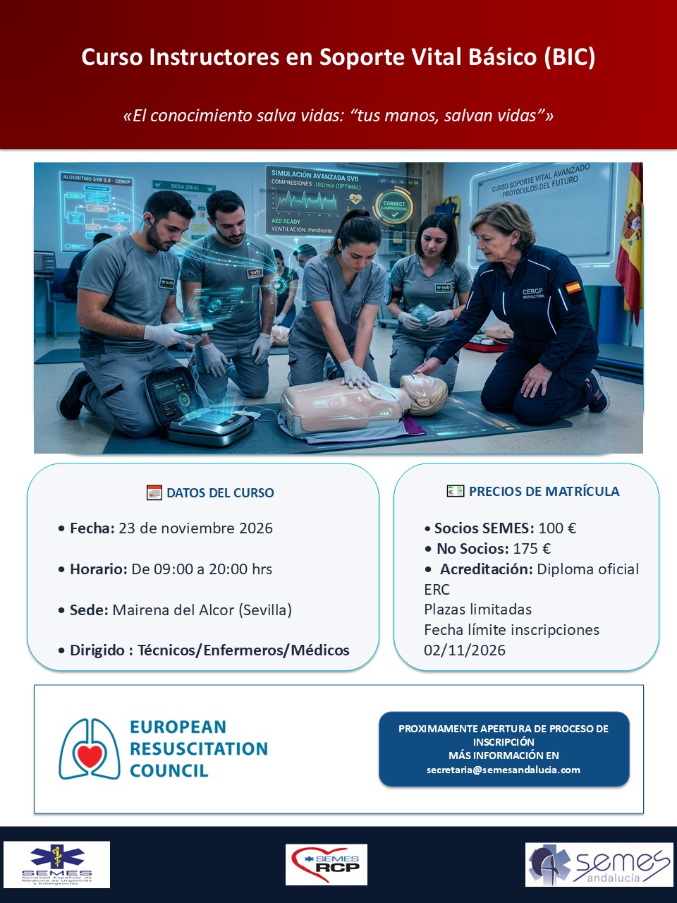 Curso Instructores en Soporte Vital Básico (BIC)
